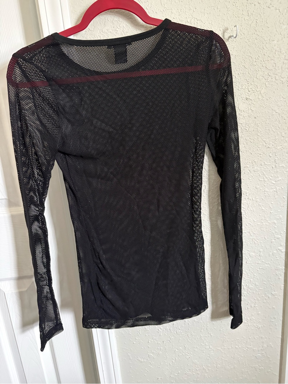 Hot Topic Black Sheer Mesh Long Sleeve Tee